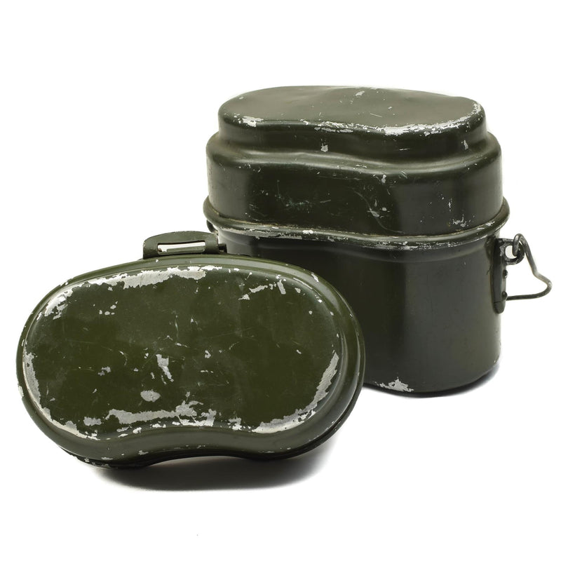 Äkta ungerska arméns mess kit. Aluminium Military Bowler Pot 2st Set