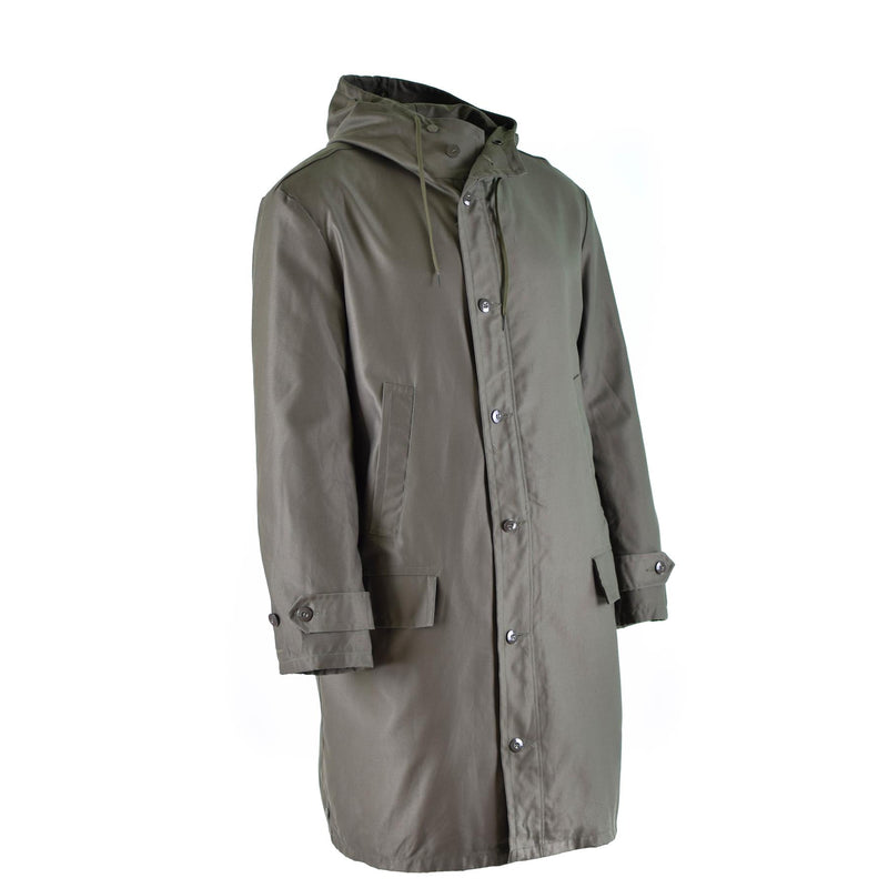 Äkta tyska armé parka oliv militär överskott jacka lång kappa od vintage ny