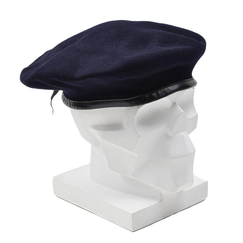 Original French Army Dark Blue Wool Beret Command Lightweight Cap Vintage New