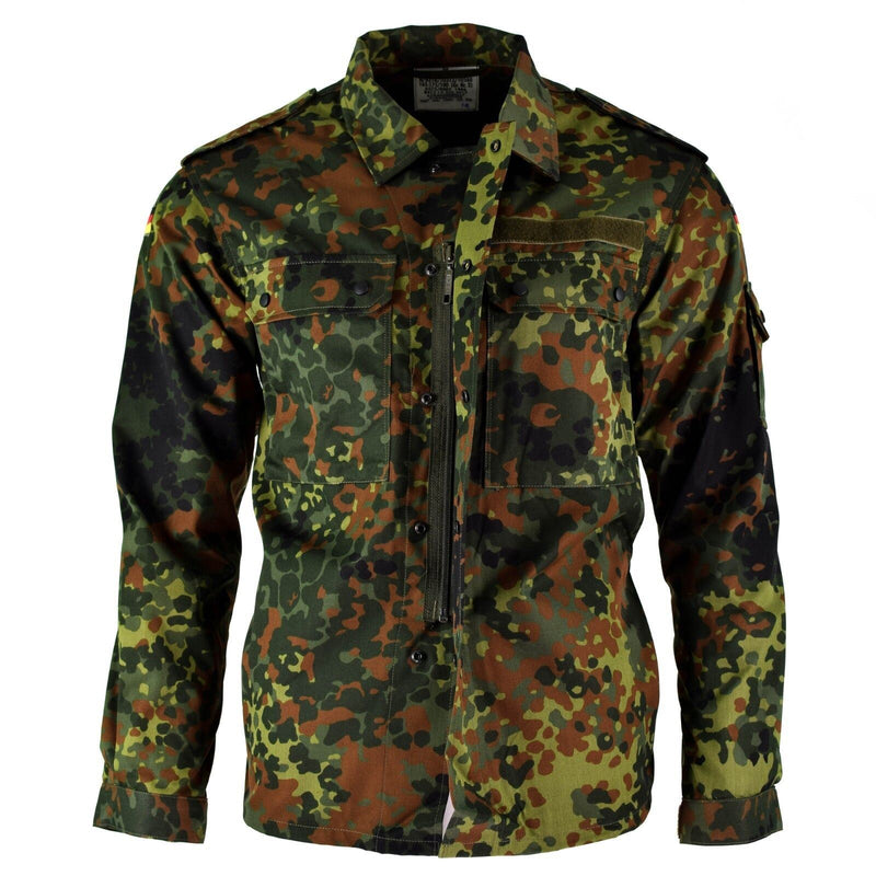 Original tysk arméskjorta dragkedja med dragkant Camo Tactical Combat BW Army Issue