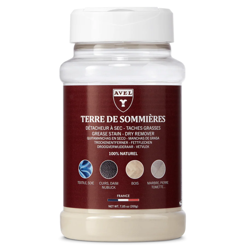 Avel Terre de Sommières naturligt fettfläckborttagningsmedel 200g lerpulver