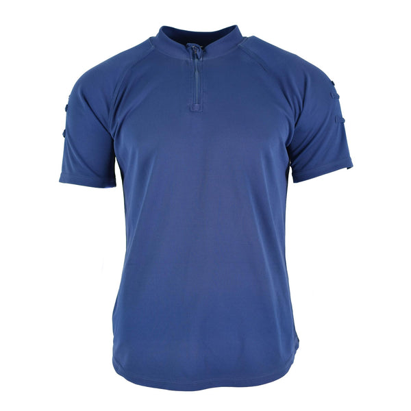 Original British Police T-shirt Blue Breattable Material Front Zip Guard Shirt