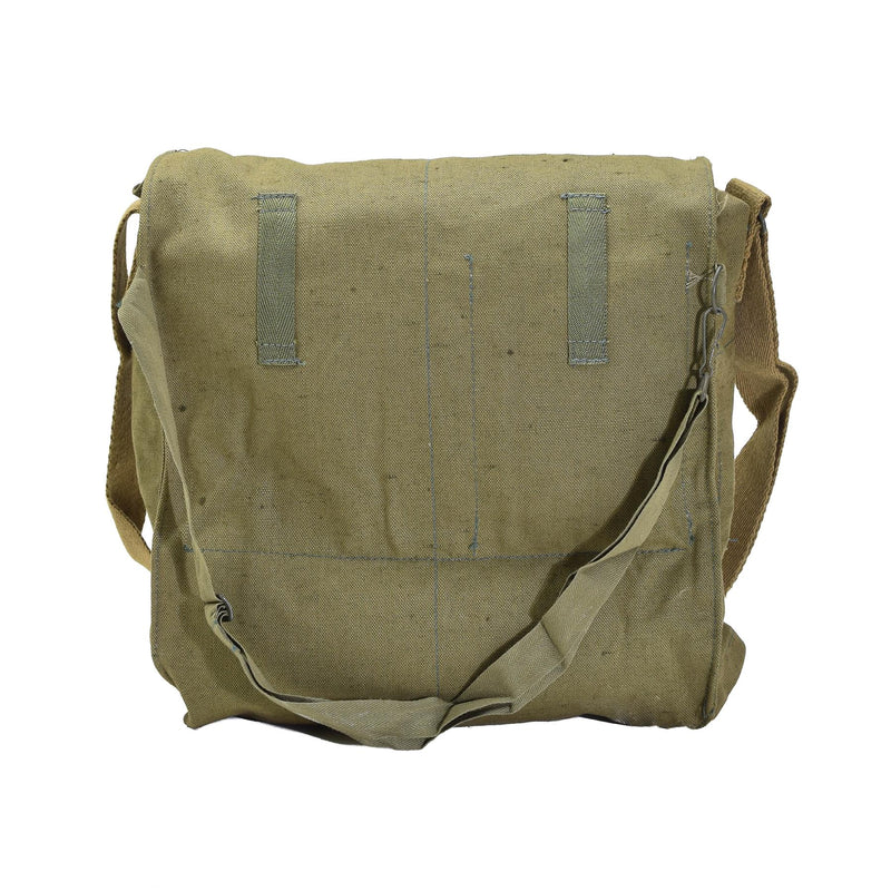 Original tjeckisk militär gasmask axelväska grön canvas vintage överskott nytt