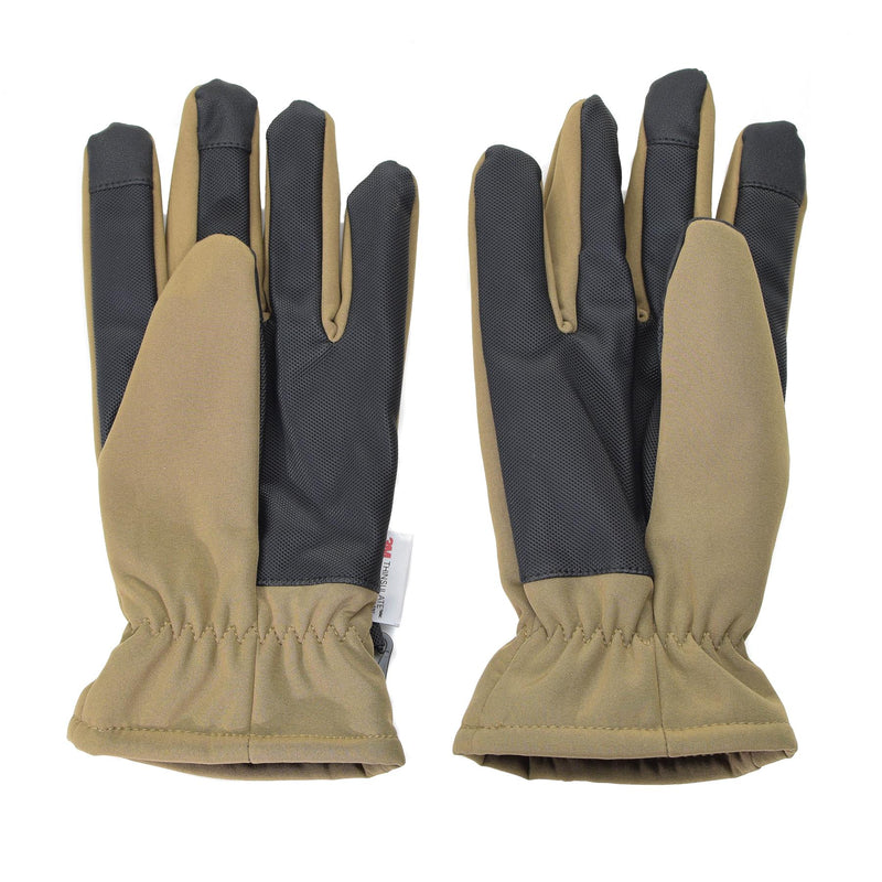 Mil-tec handskar softshell thinsulate ™ foder coyote vinter män taktisk termisk
