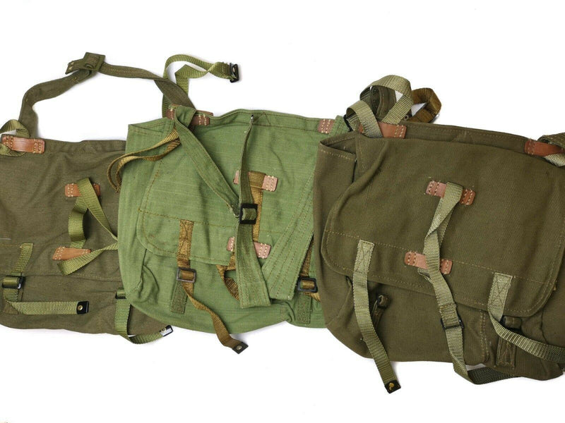 Äkta rumänska armébrödpåse militäröverskott olivduk Haversack överskott