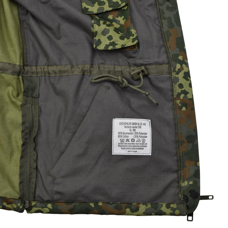 Leo Kohler Army Tactical Flectarn Camo Jacket dragkedja fältet Combat justerbar