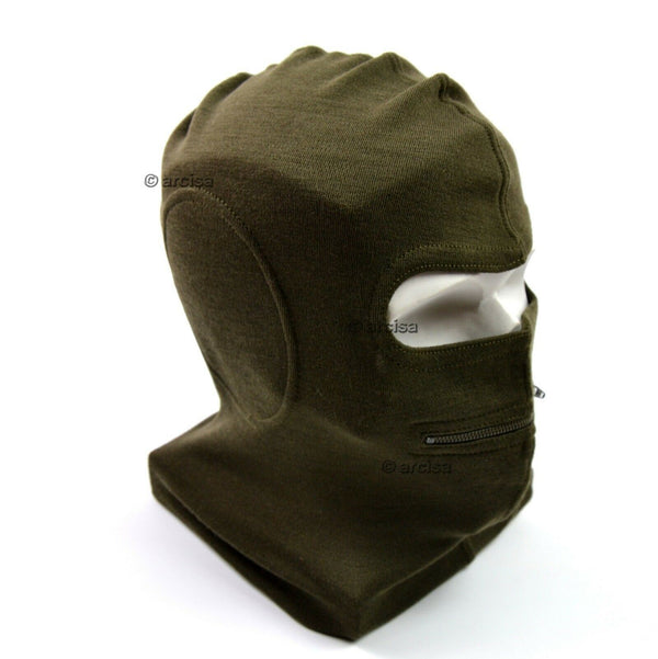 Äkta Italien italiensk armé ansiktsmask Balaclava tvåhålsmask med zip ny