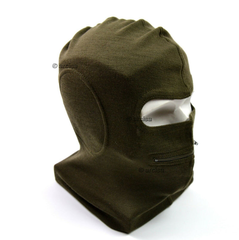 Äkta Italien italiensk armé ansiktsmask Balaclava tvåhålsmask med zip ny