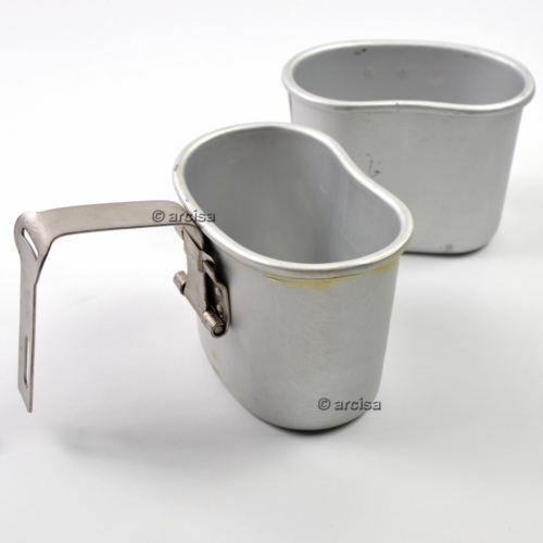 Original belgisk armé kantin cup mugg mess aluminium pot bushcraft som oss m1910