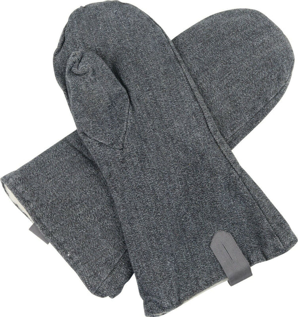 Original Swiss Army Mittens Denim Grey Wool Cold Weather Militärhandskar fodrade
