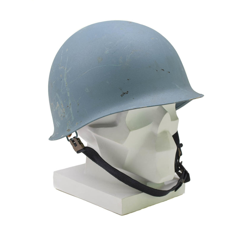 Original militär belgisk stålhjälm M51 Taktisk strid Inre PVC -ljusblå