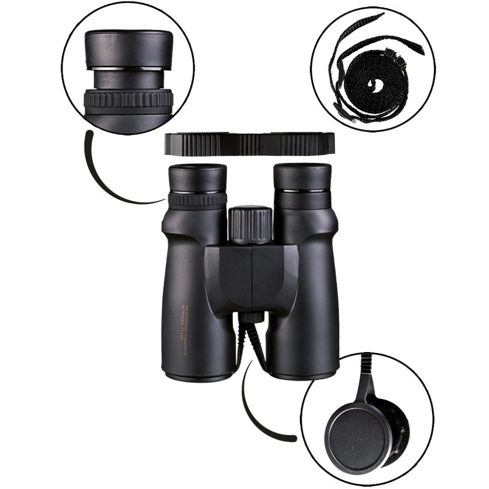 Mil-Tec Vattentät Kikare 8x42 Svart Outdoor Jakt Vandringsoptik