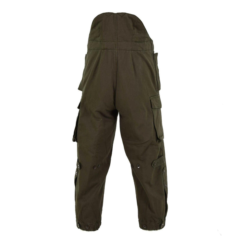 Original Österrikisk arméstridbyxor BIB Militär oliv OD övergripande med hängslen NYA