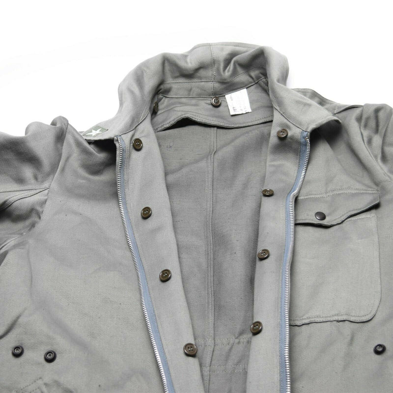 Äkta italienska arméomslag för militär grå övergripande jumpsuit zip-front ny