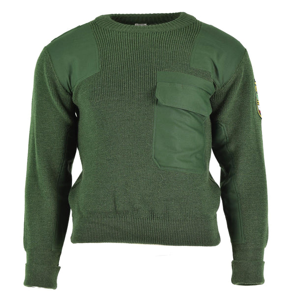 Äkta tyska armé trupper tröja grön pullover militär fråga bdu jumper ny