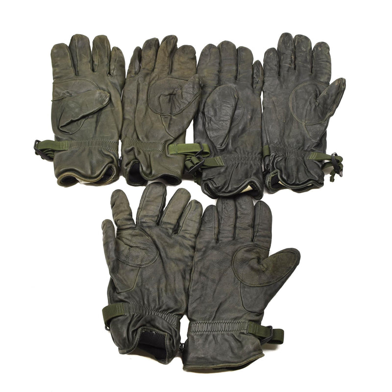 Original British Military Mk II läderhandskar fodrade mörkgrön handskydd