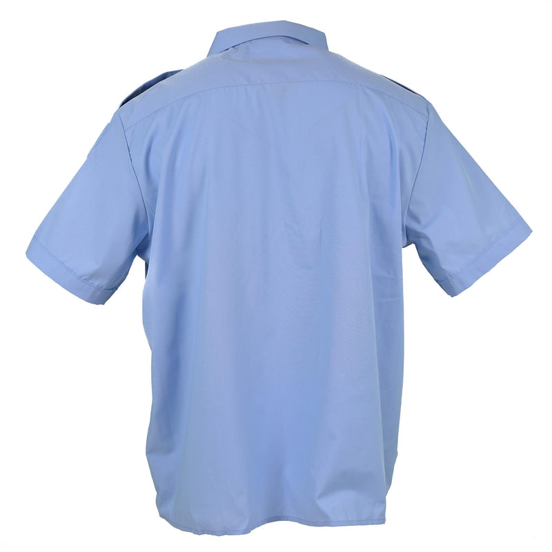 Äkta fransk militärpolis Blue Cotton Short Sleeve Shirt Gendarme New