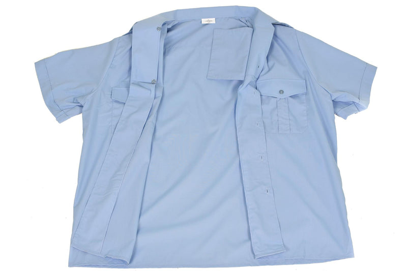 Äkta fransk militärpolis Blue Cotton Short Sleeve Shirt Gendarme New