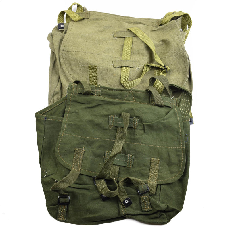 Äkta rumänska armébrödpåse militäröverskott olivduk haversack od ny