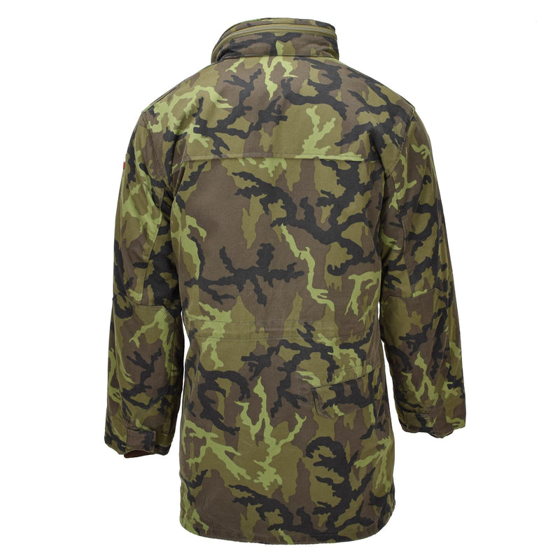 Original tjeckisk militär parka style jacka lining faux päls m95 kamouflage