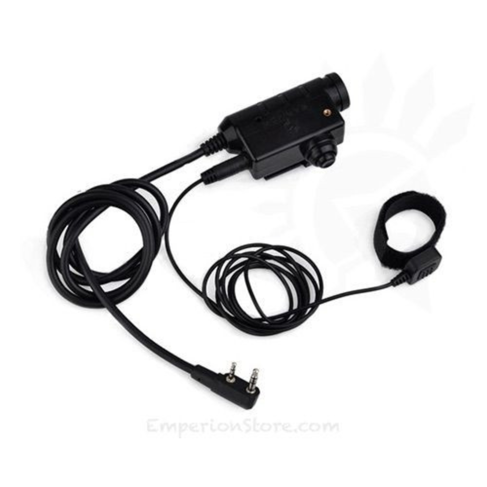 Earmor M52 PTT Adapter Midland 2 Pin Wired Tactical Headset Kabel Svart