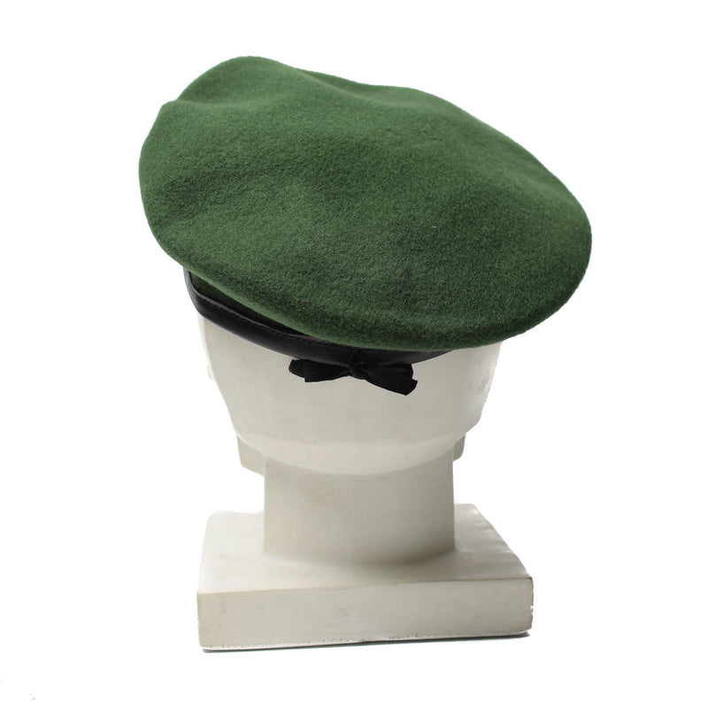 Äkta tyska polisen grön basker hatt cap ull med metall cockade insignia ny