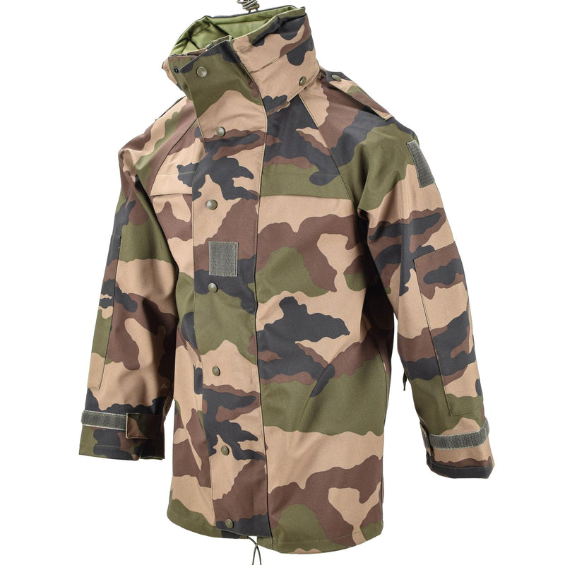 Äkine French Army Waterproof Trilaminate Jacket Camo Goretex Hooded Rain Parka