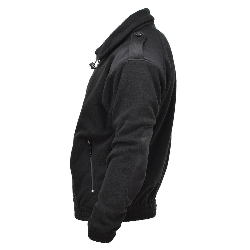 Mil-tec armé stil fleece pullover kall väderjacka sportkläder tröja svart