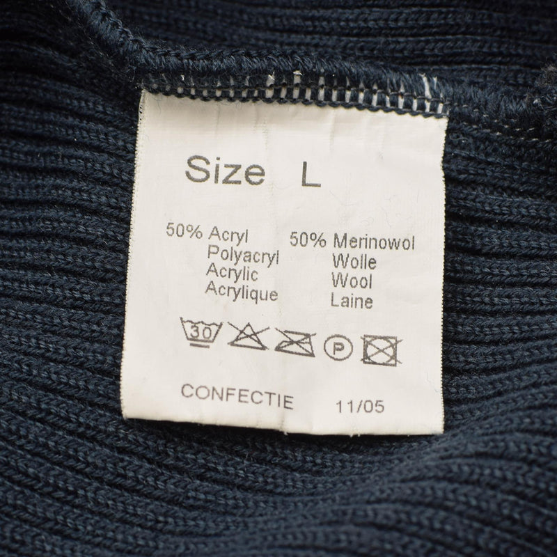 Äkta holländska militäröverskott Troyer Pullover Warm Quarter Zip Blue tröja
