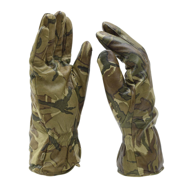 Äkta brittiska MK II Combat Leather Gloves MTP Camouflage Warm -fodrade handskar