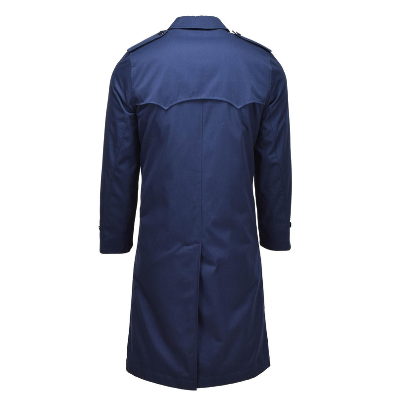 Original Dutch Military Women's Trench Coat Solid Blue Raincoat Quiltad foder