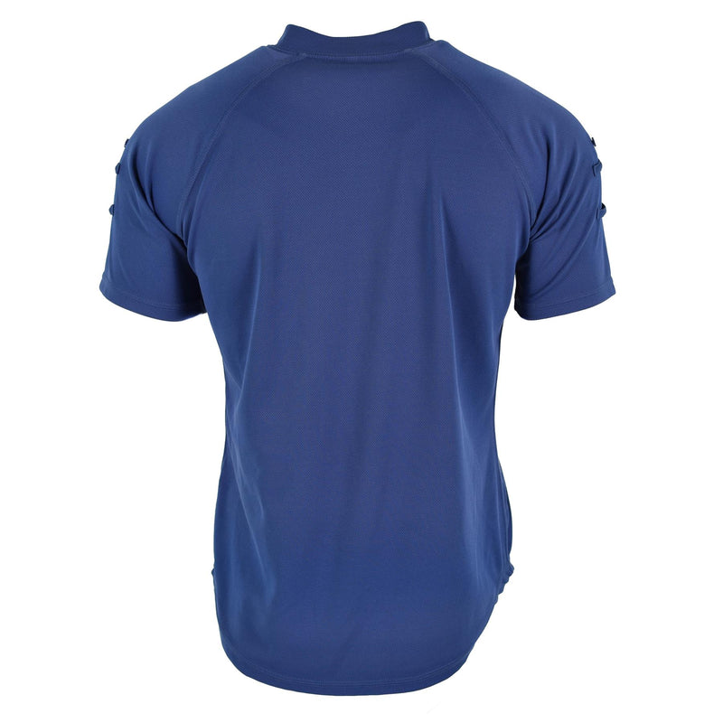 Original British Police T-shirt Blue Breattable Material Front Zip Guard Shirt