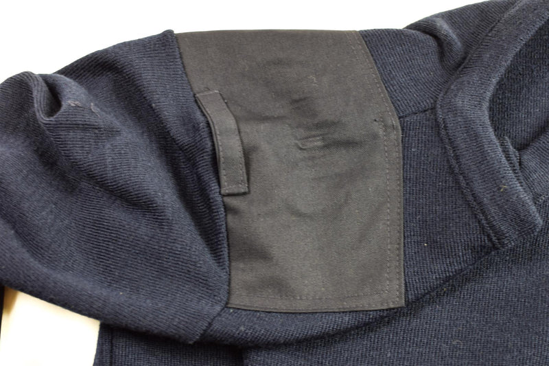 Äkta holländska armétröja blå jumper militär pullover runda nackoffiser