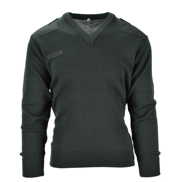 Äkta holländska tröja armé pullover commando jumper mörkgröna v-ringade män nya