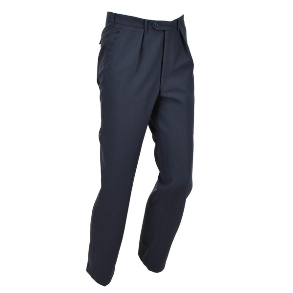 Original Swedish Army Dress Blue Pants Formella klassiska byxor Uniform Zip New