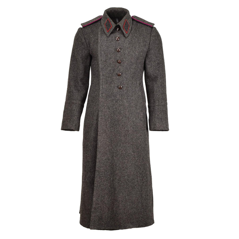 Original bulgarisk militär grå kappa ull överrock tung vinter lång shinel