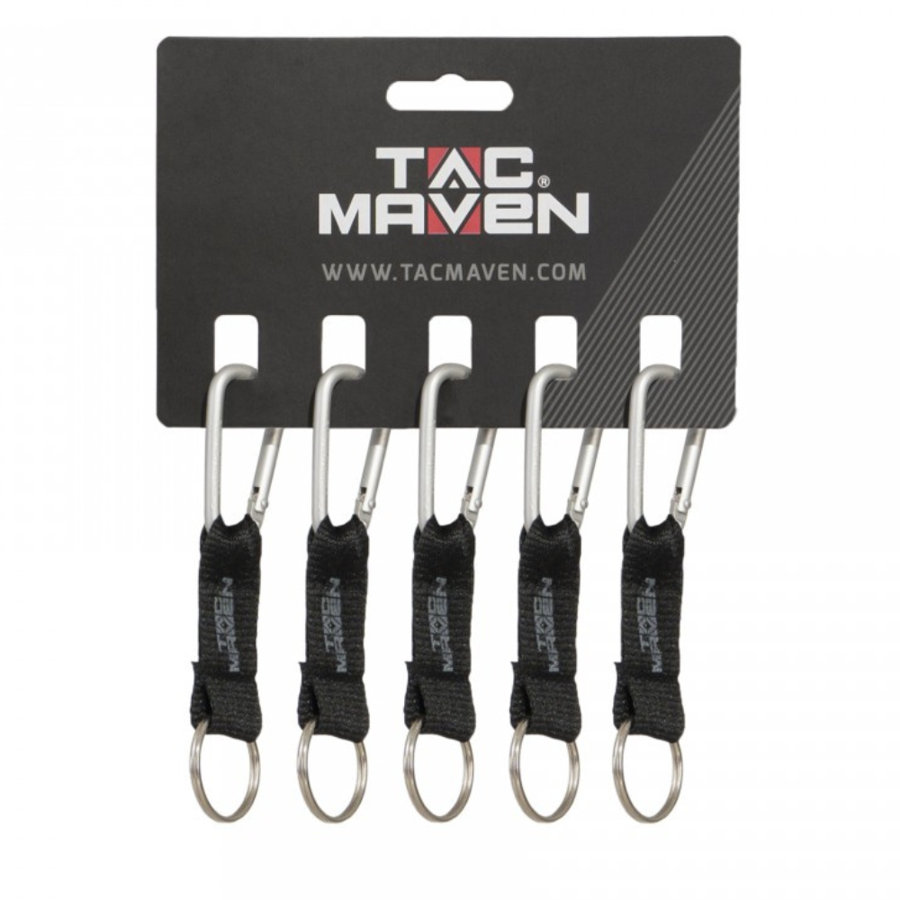 Pentagon Tactical 5mm aluminium karbinhake Clips 5 Pack Outdoor Camping Nyckelring