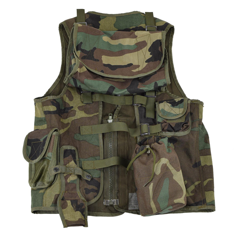 Original Nato Tactical Vest Woodland Camouflage Multi Pockets Field Army New