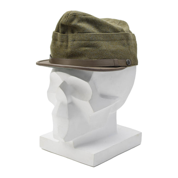 Original italiensk militär snapback -fältlock olivull lättvikt vintage