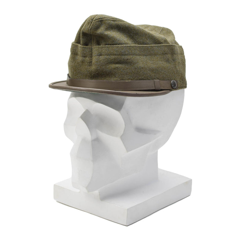 Original italiensk militär snapback -fältlock olivull lättvikt vintage