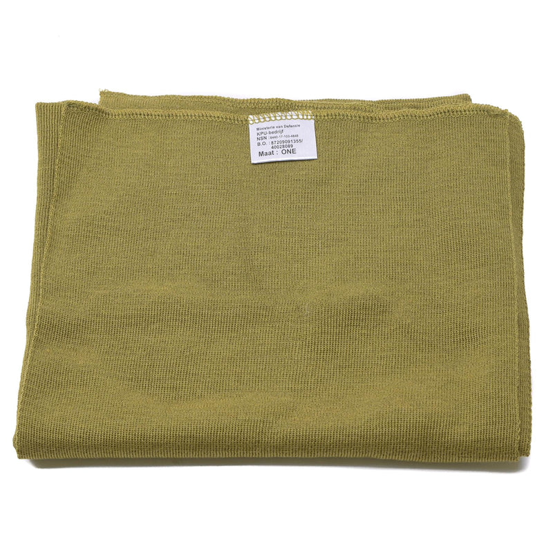 Äkta holländska arméns halsduk Khaki Militäröverskott halsrör Merino Wool Cotton Ny