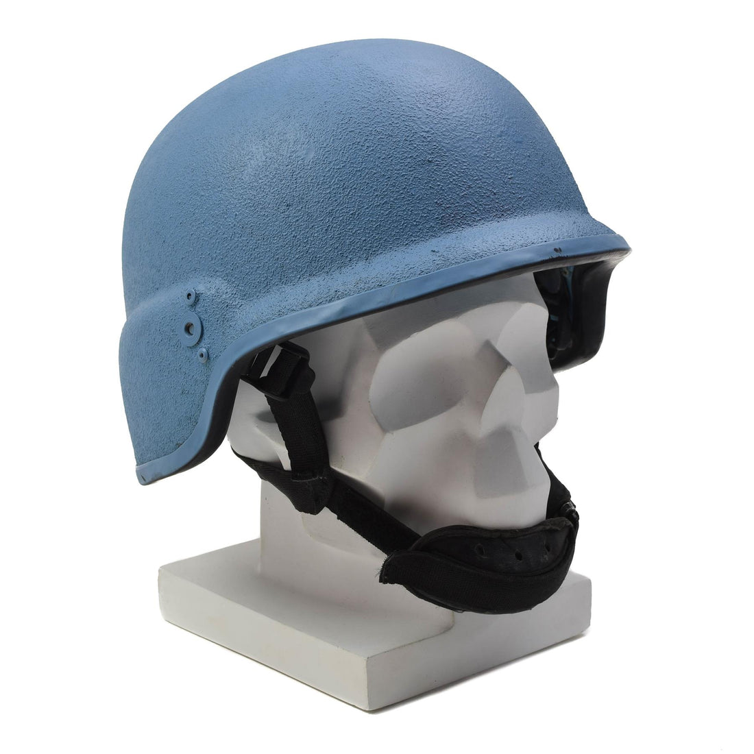 Original tysk militär Kevlar-hjälm Överskottshuvudbonad samlarobjekt UN Blue