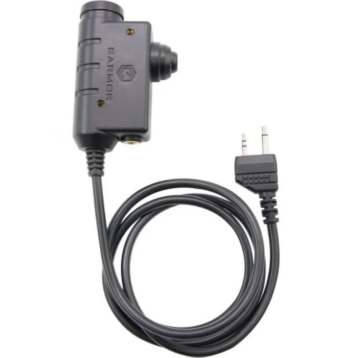 Earmor M51-MID PTT Adapter Midland Radio Headset Wired Tactical Gear Svart