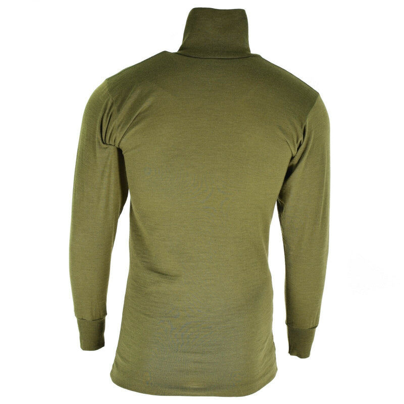 Original italiensk armé tricot skjorta blixtlås under tröja f1 termisk grön od ny