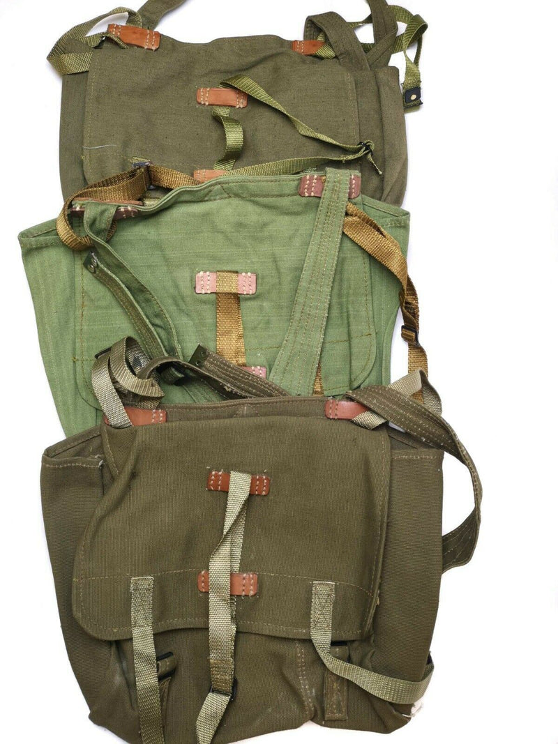 Äkta rumänska armébrödpåse militäröverskott olivduk Haversack överskott