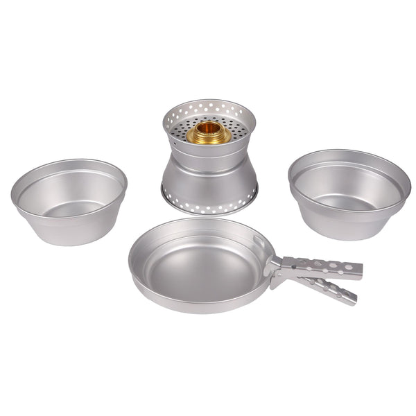 Mil-Tec Aluminium Cooking Spise Set Toming Cookware Compa Camping Pan Pot Bowl