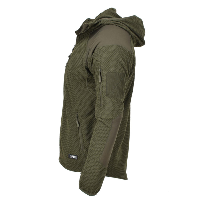 Blochl Brand Military Style Fleece Thermal Jacket huva förstärkt Olive New