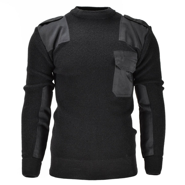 Mil-tec varumärke män tröja tyska pullover commando jumper svart tröja ull