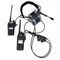Earmor Dual PTT Adapter Kenwood Baofeng 2 Pin Wired Tactical Headset Svart