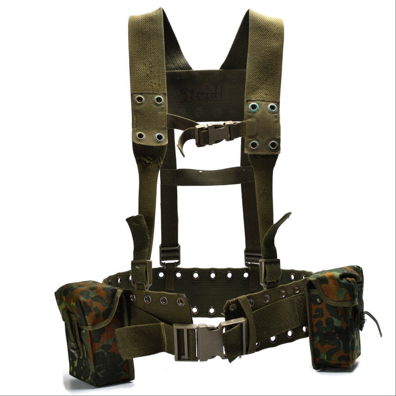 Original German Army Webbing System 4 PCS Tactical Belt Harness Loating Kit